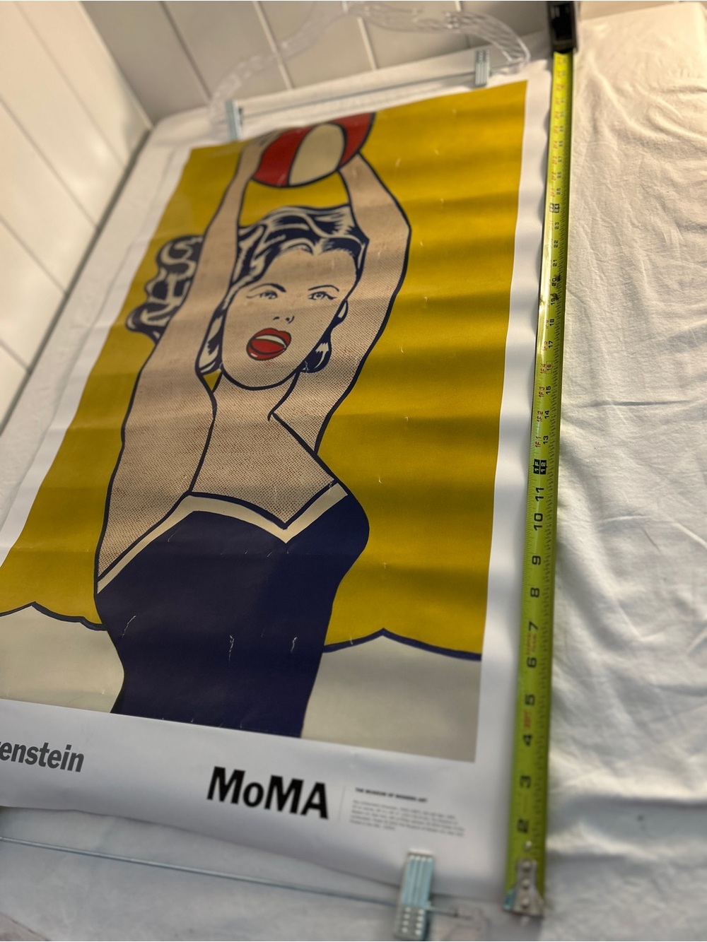 Vintage Roy Lichtenstein poster Girl With Ball MoMA NY pop art Print 2003 20x33 - Picture 4 of 16